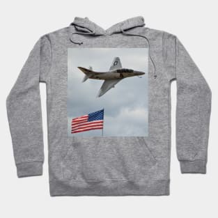 A-4 Skyhawk Over American Flag Hoodie